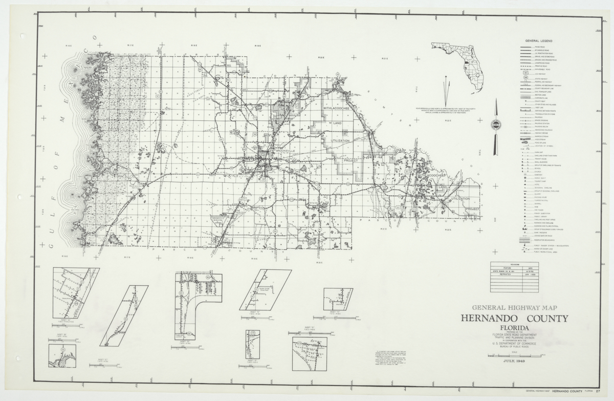 State Road Department Map of Hernando County, 1955