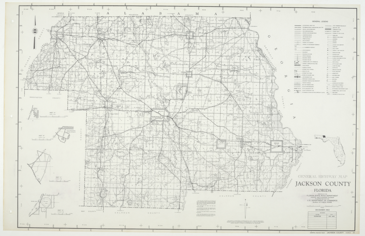 State Road Department Map of Jackson County, 1955