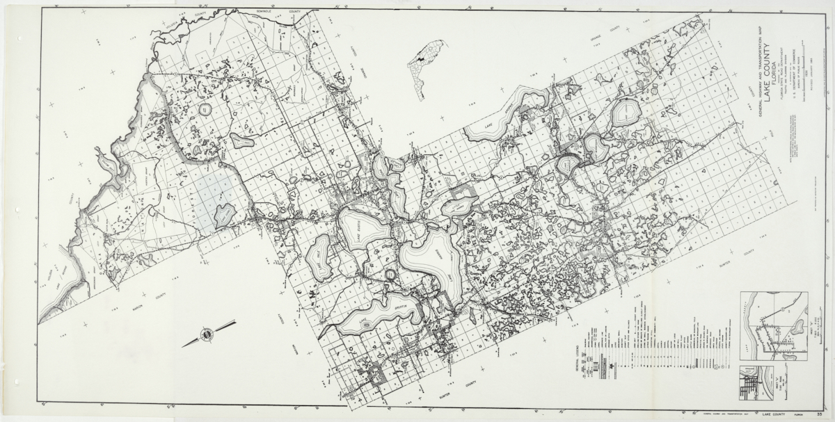 State Road Department Map of Lake County, 1955