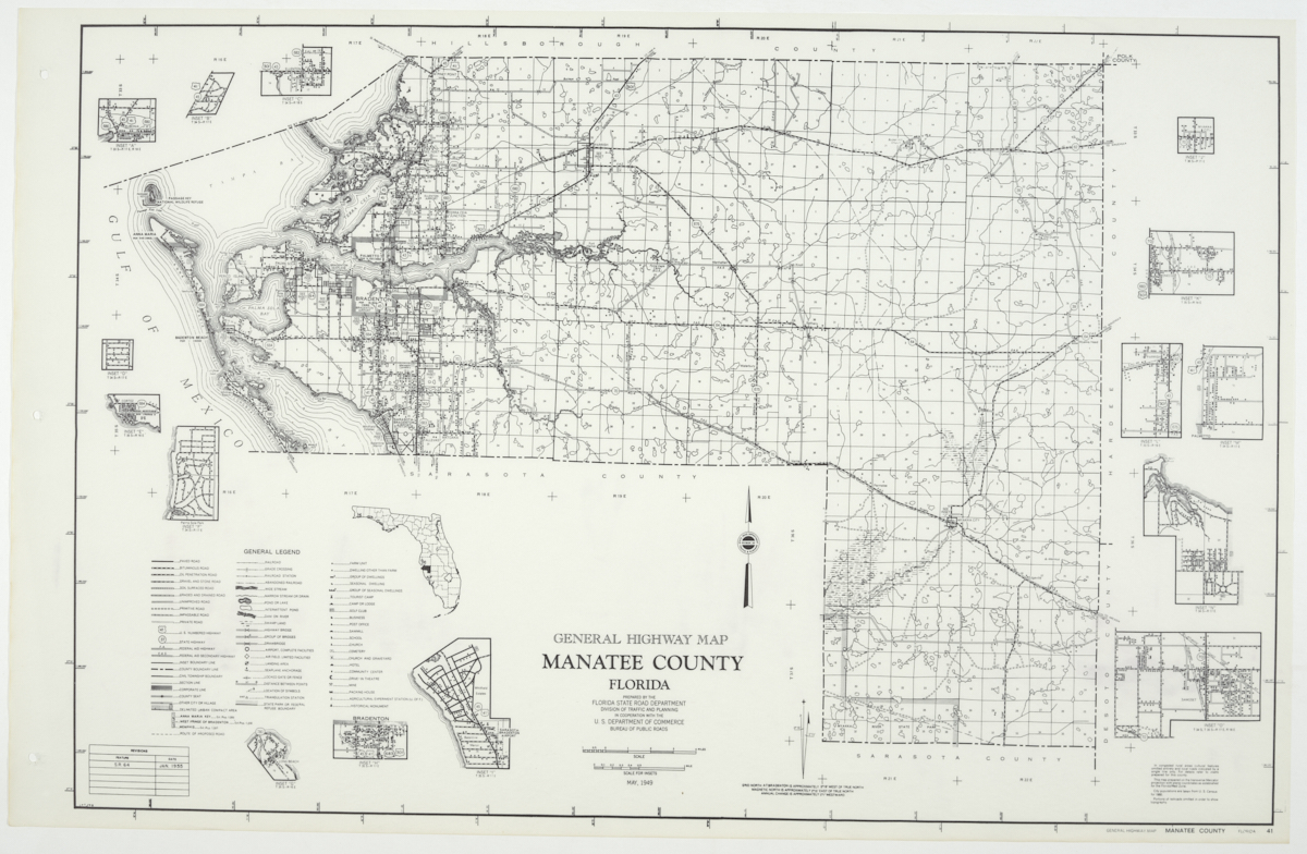 State Road Department Map of Manatee County, 1955