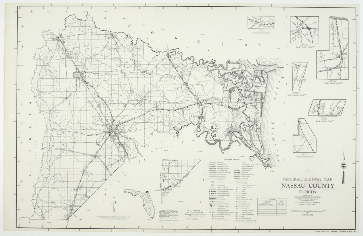 State Road Department Map of Nassau County, 1955