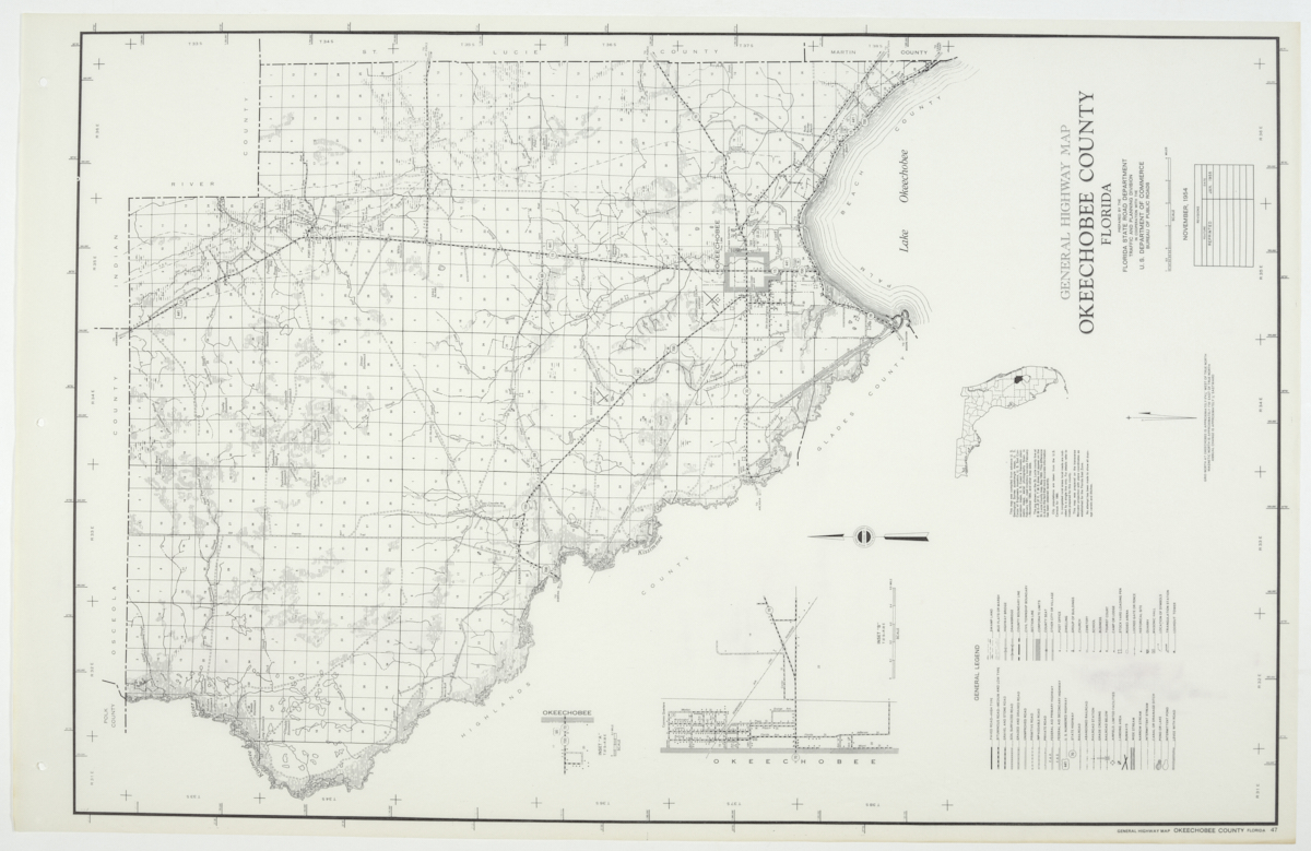 State Road Department Map of Okeechobee County, 1955