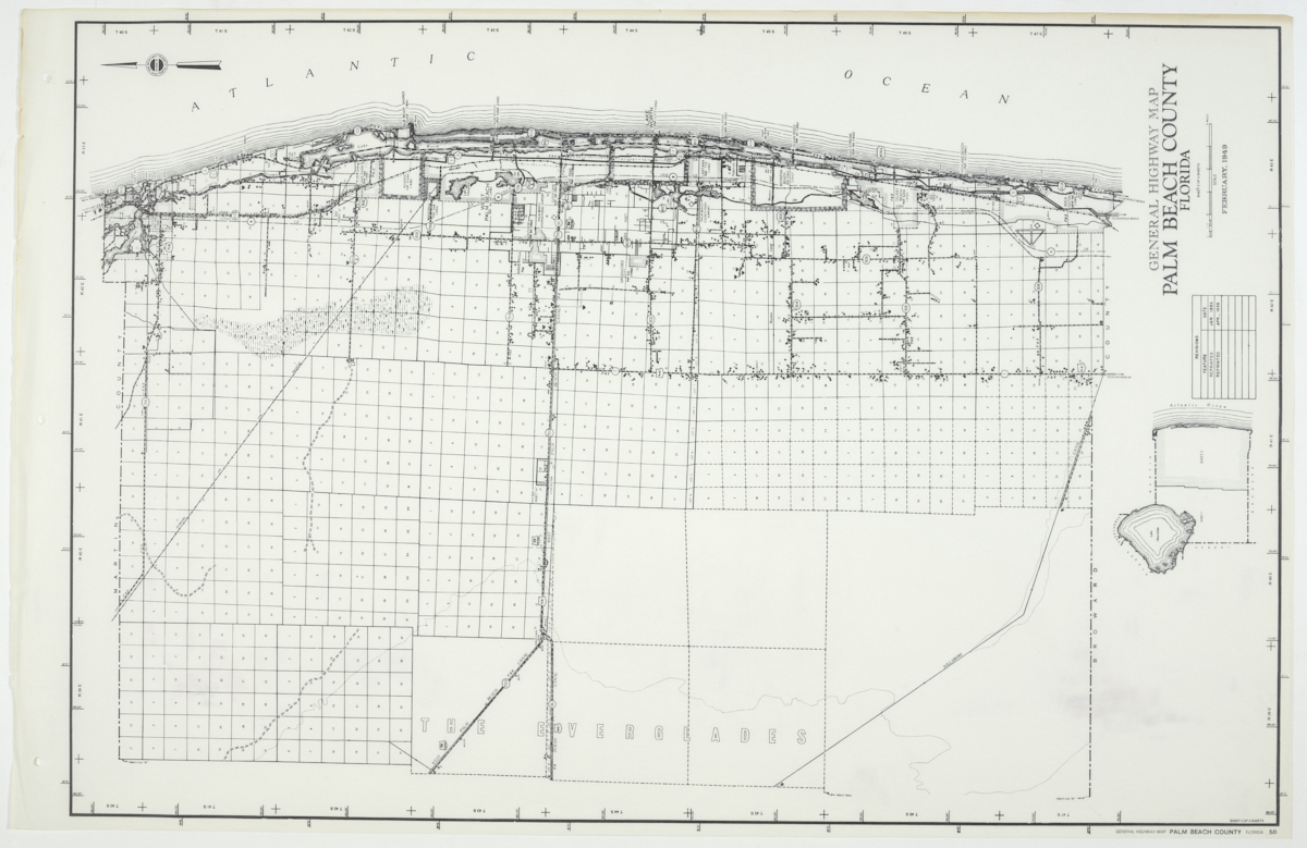 State Road Department Map of Palm Beach County, 1955