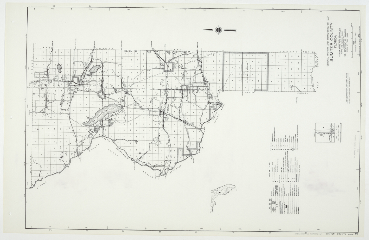 State Road Department Map of Sumter County, 1955