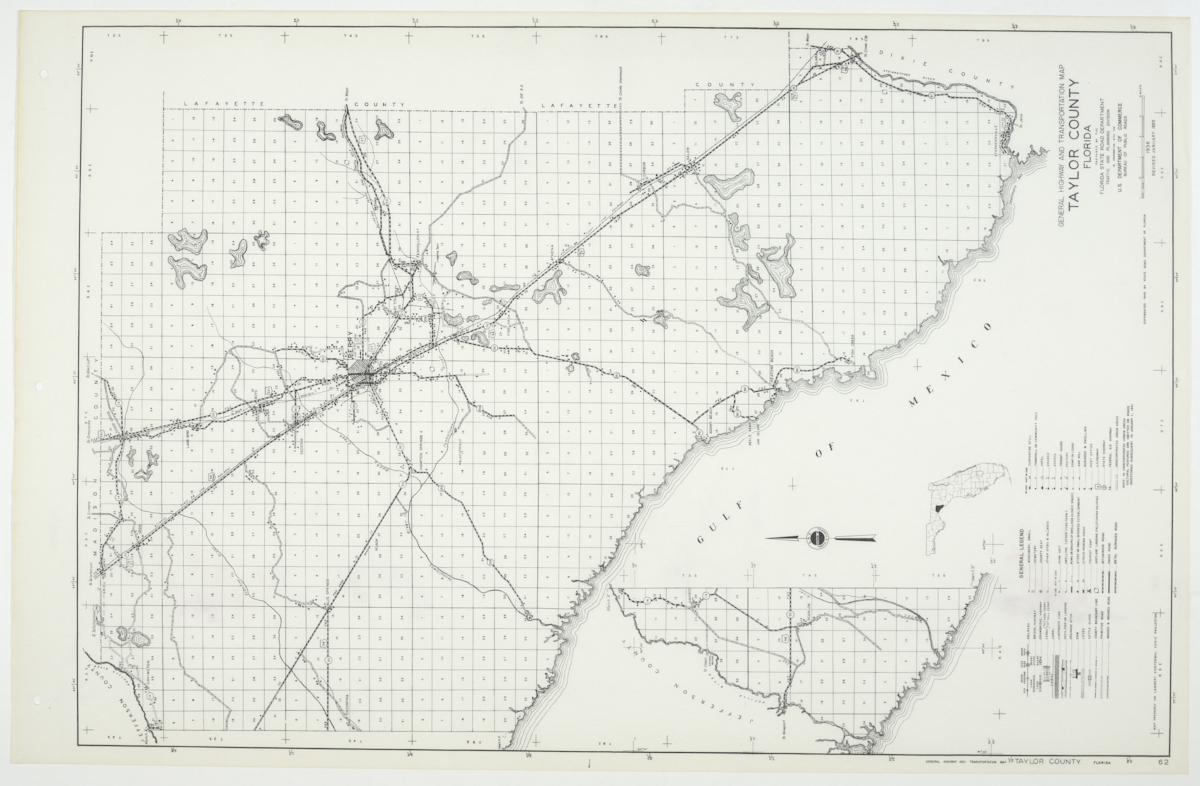 State Road Department Map of Taylor County, 1955