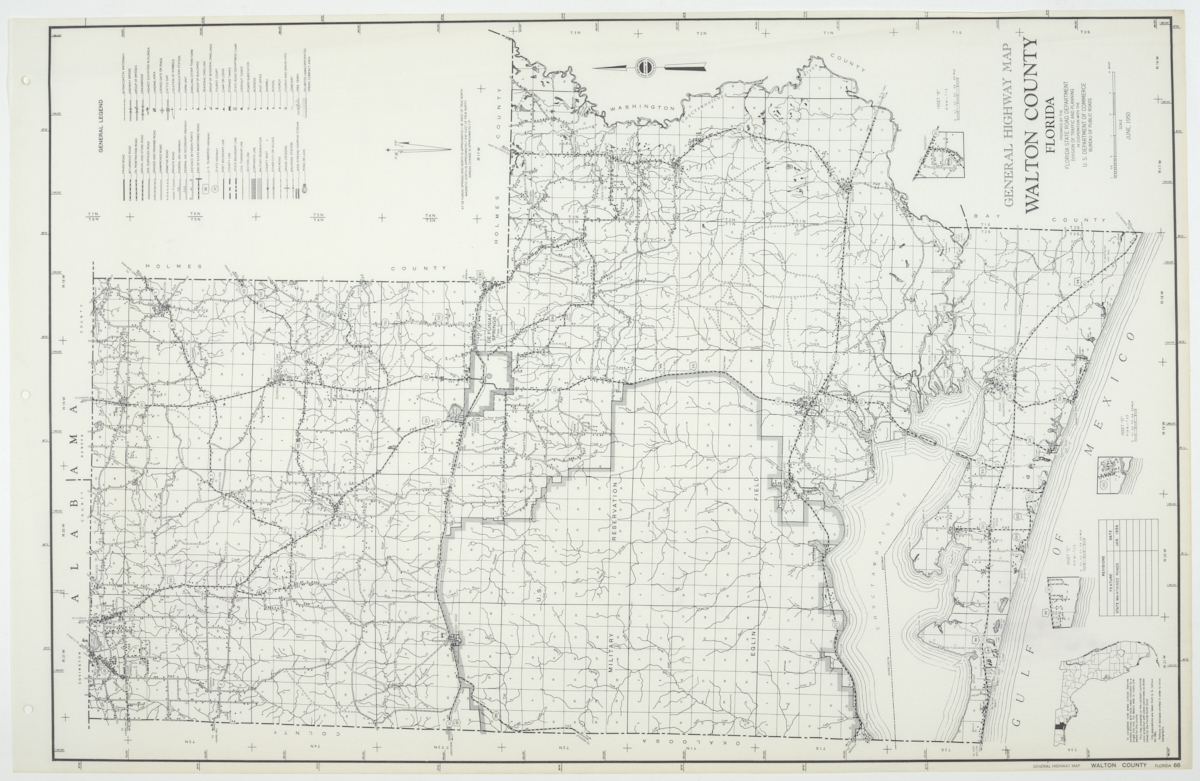 State Road Department Map of Walton County, 1955