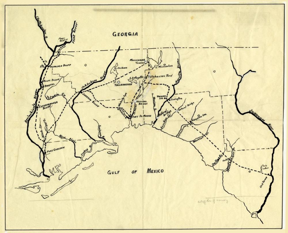 Map of Andrew Jackson's Route in East Florida, 1818