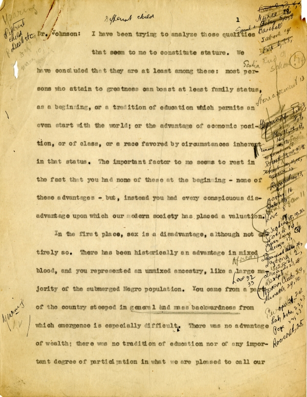 Mary McLeod Bethune Interview Transcript, ca. 1939