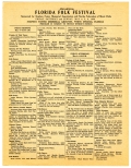 4th Annual Florida Folk Festival Schedule, 1956