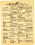 5th Annual Florida Folk Festival Schedule, 1957