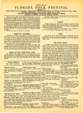 8th Annual Florida Folk Festival Schedule, 1960