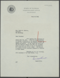 Letter from Comptroller Ernest Amos to Governor Doyle E. Carlton Regarding Senate Bill 100, 1929