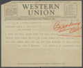 Telegram from John W. Sanborn to Governor Doyle E. Carlton Regarding a Banking Bill, 1929