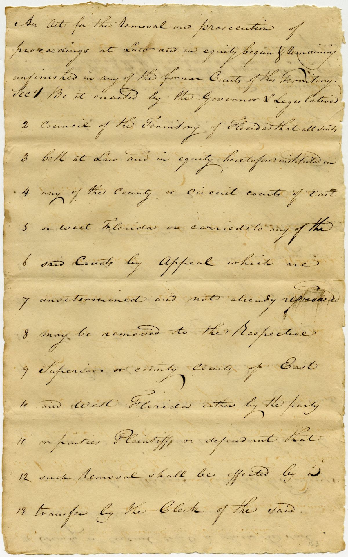 Draft of an Act Creating a Process for the Termination of Unresolved Court Proceedings, 1823