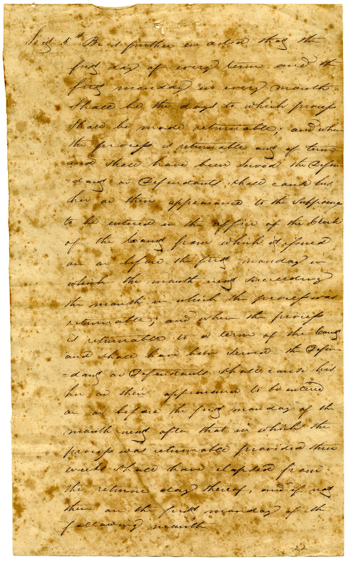 Partial Draft of an Act to Regulate Proceedings in Chancery in the Several Courts, 1823