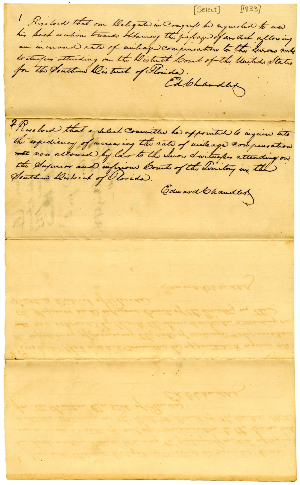 Resolution Concerning the Mileage Compensation of Jurors and Witnesses, 1833