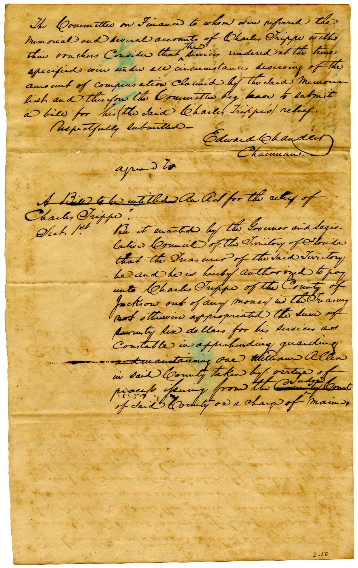 Report of the Committee to Whom Was Referred the Memorial of Charles Trippe, 1834