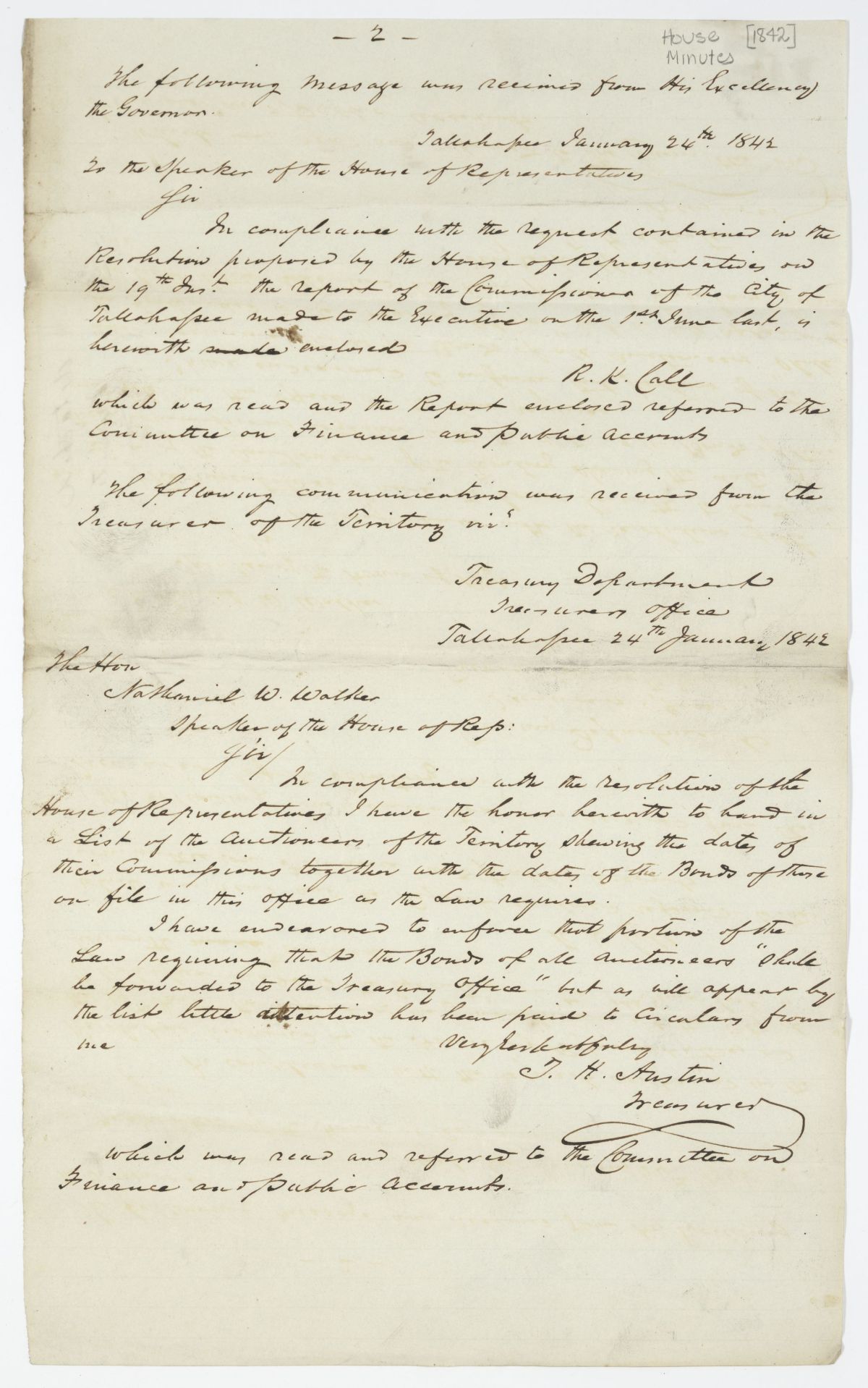 Detached Minutes of the Territorial Legislative Council, 1842