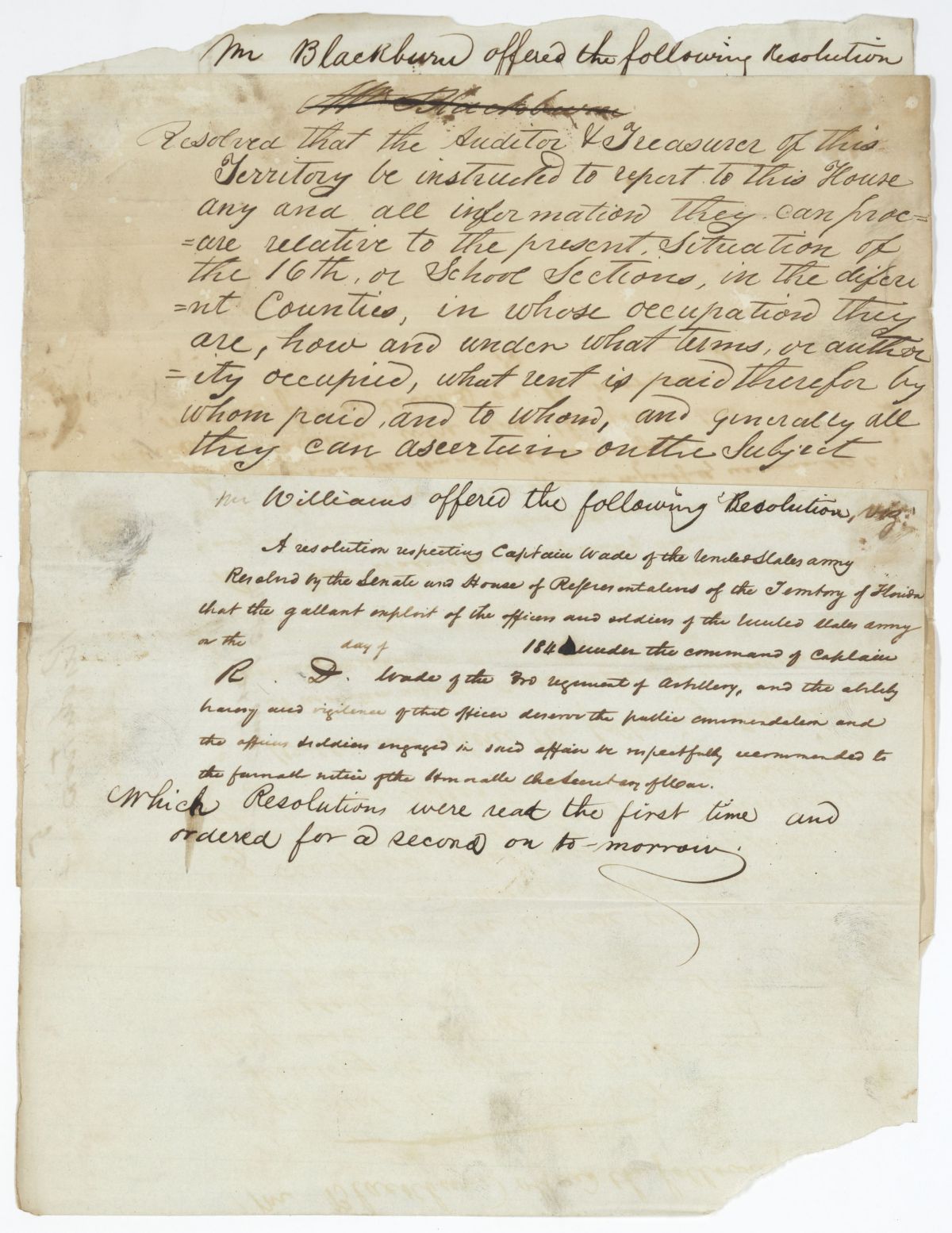 Two Resolutions, circa 1842