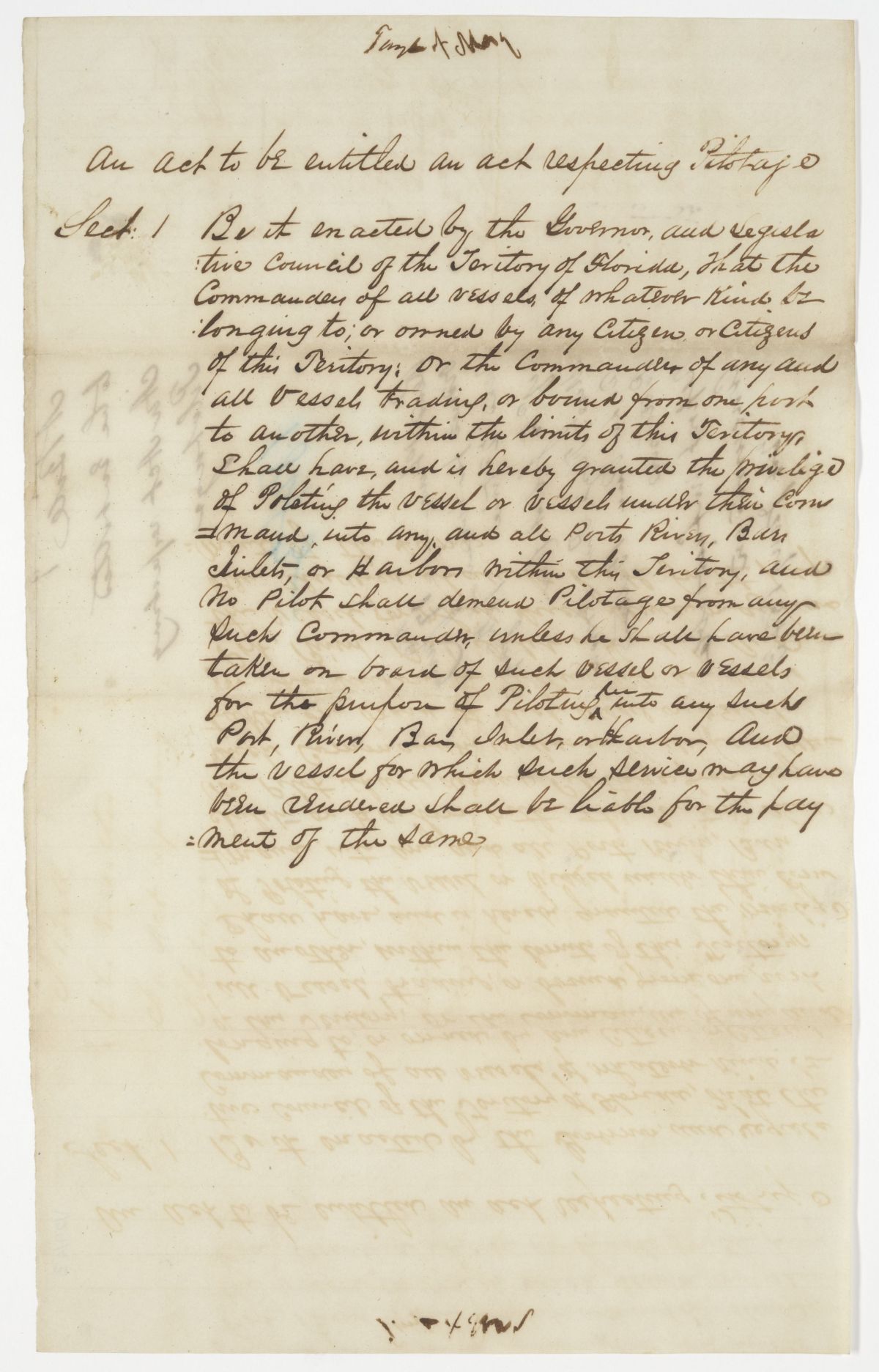 Draft of an Act Respecting Pilotage, 1843