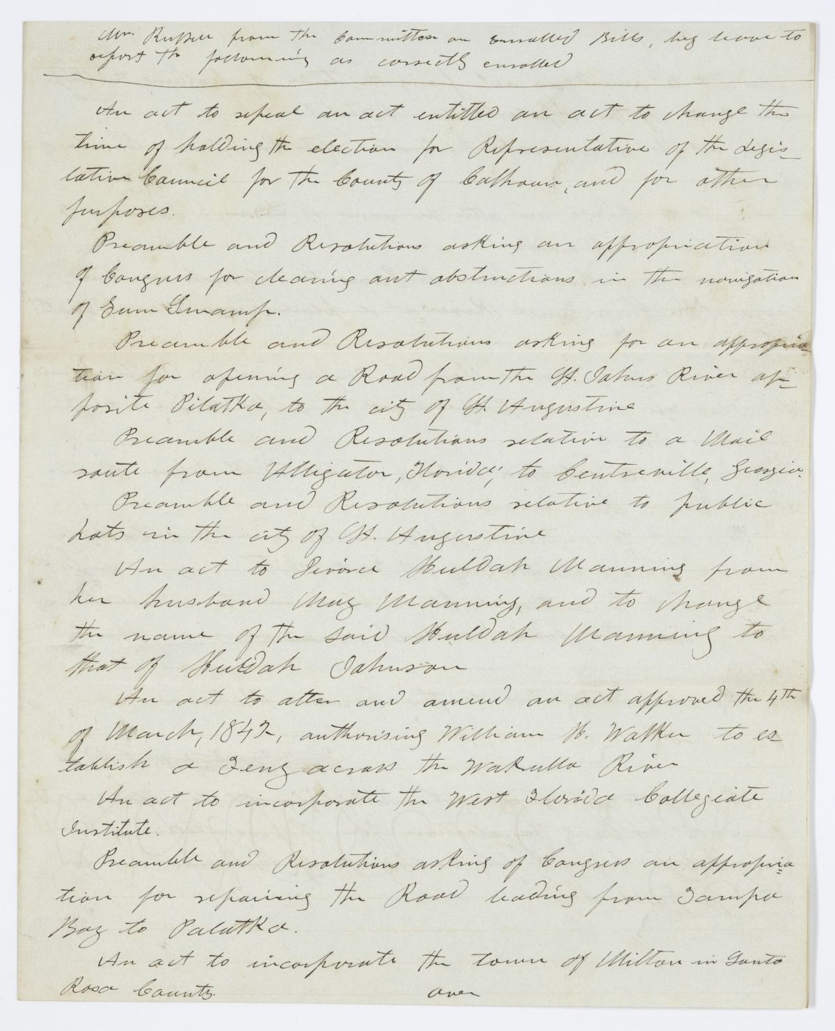 Report of the Committee on Enrolled Bills, 1844