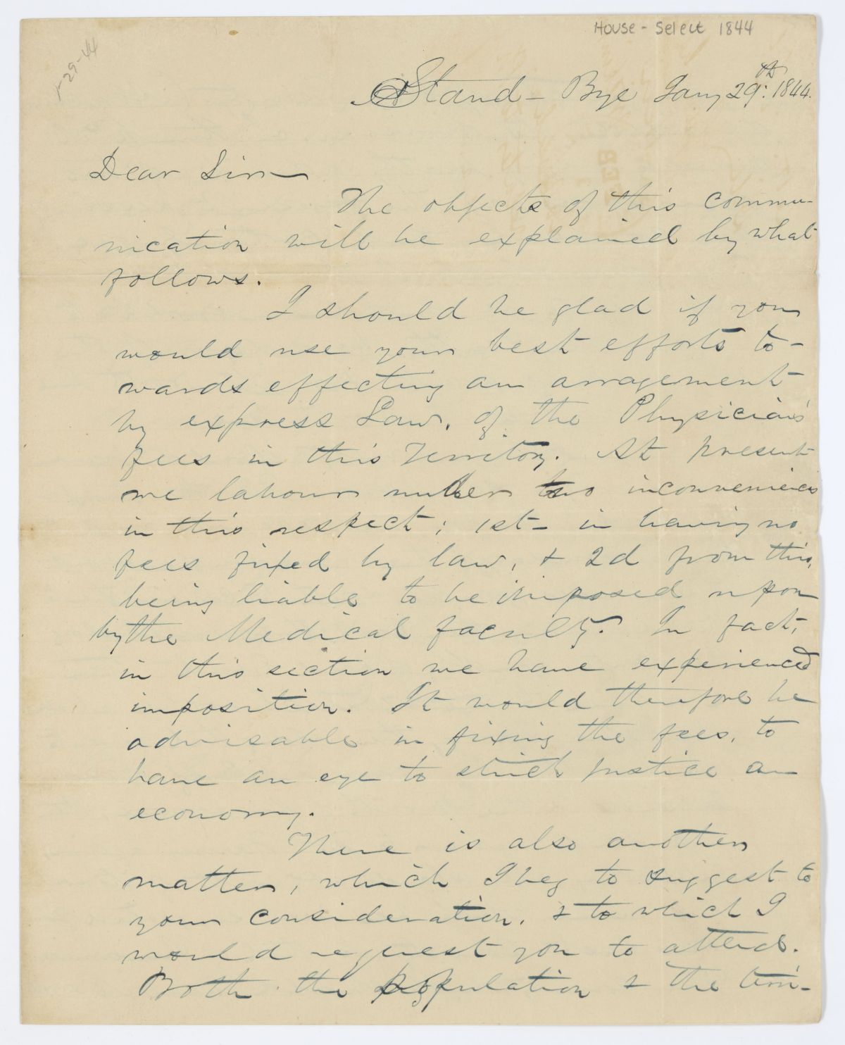 Letter from Bennett M. Dell to Joseph B. Lancaster, 1844