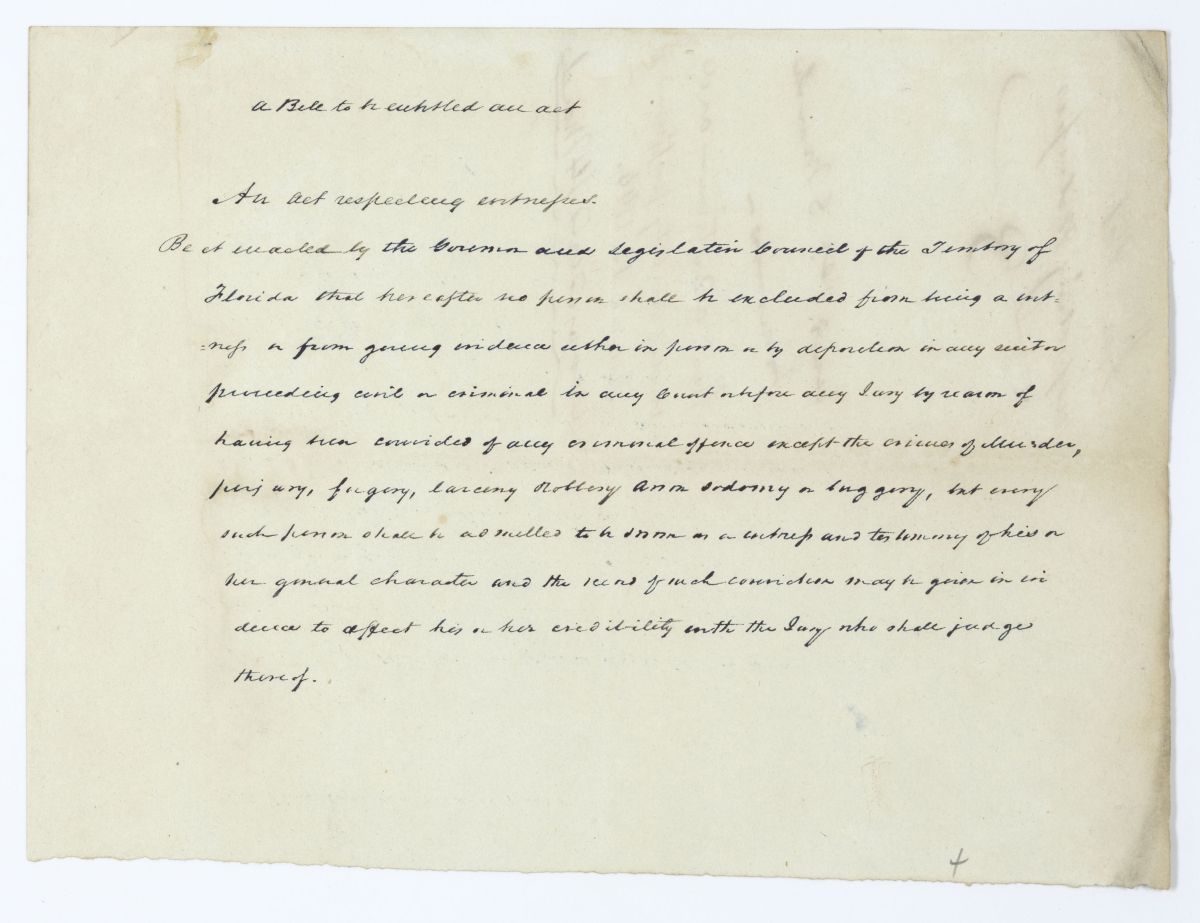 Draft of an Act Respecting Witnesses, 1844