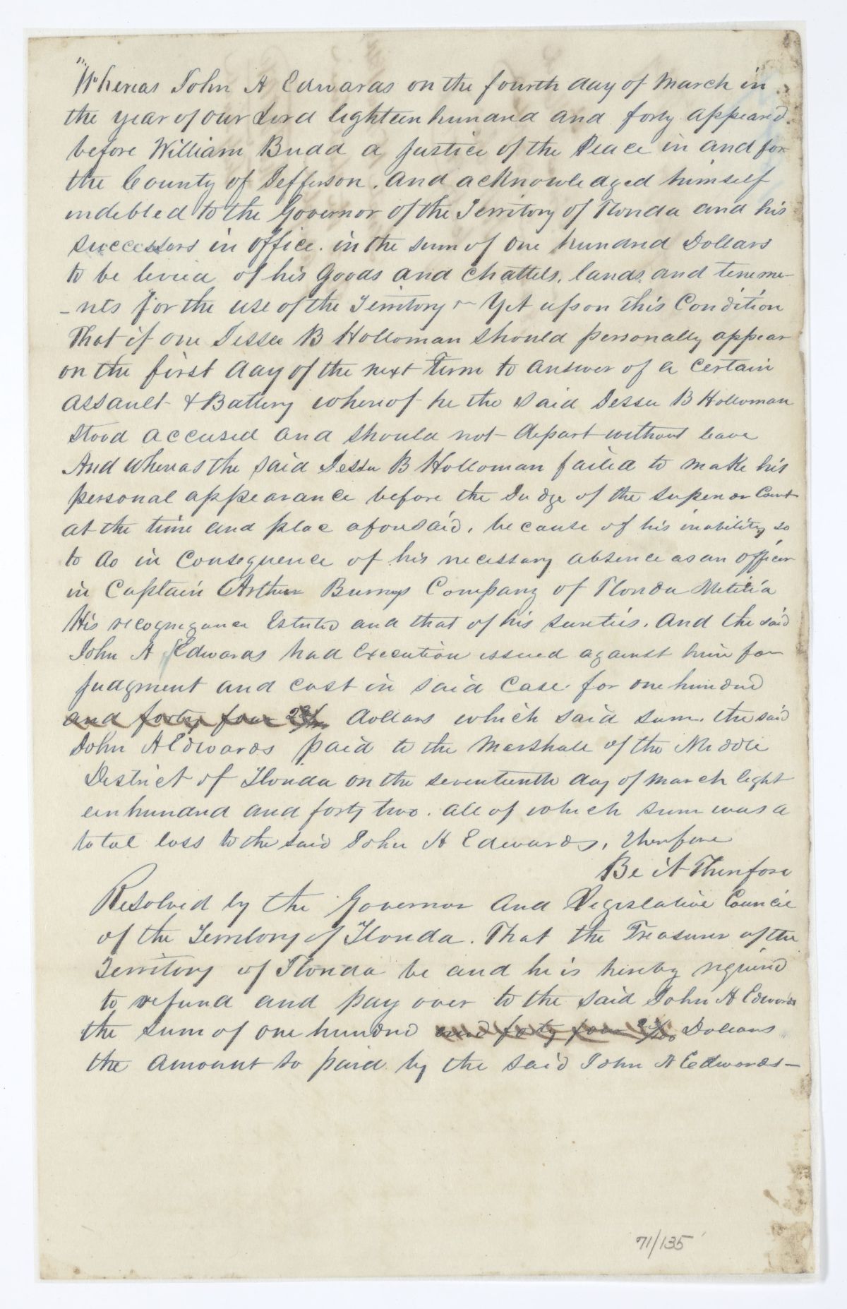 Resolution for the Relief of John H. Edwards, 1844