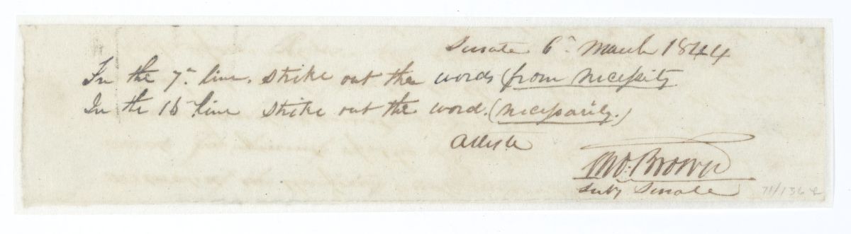 Amendment to a Resolution, 1844