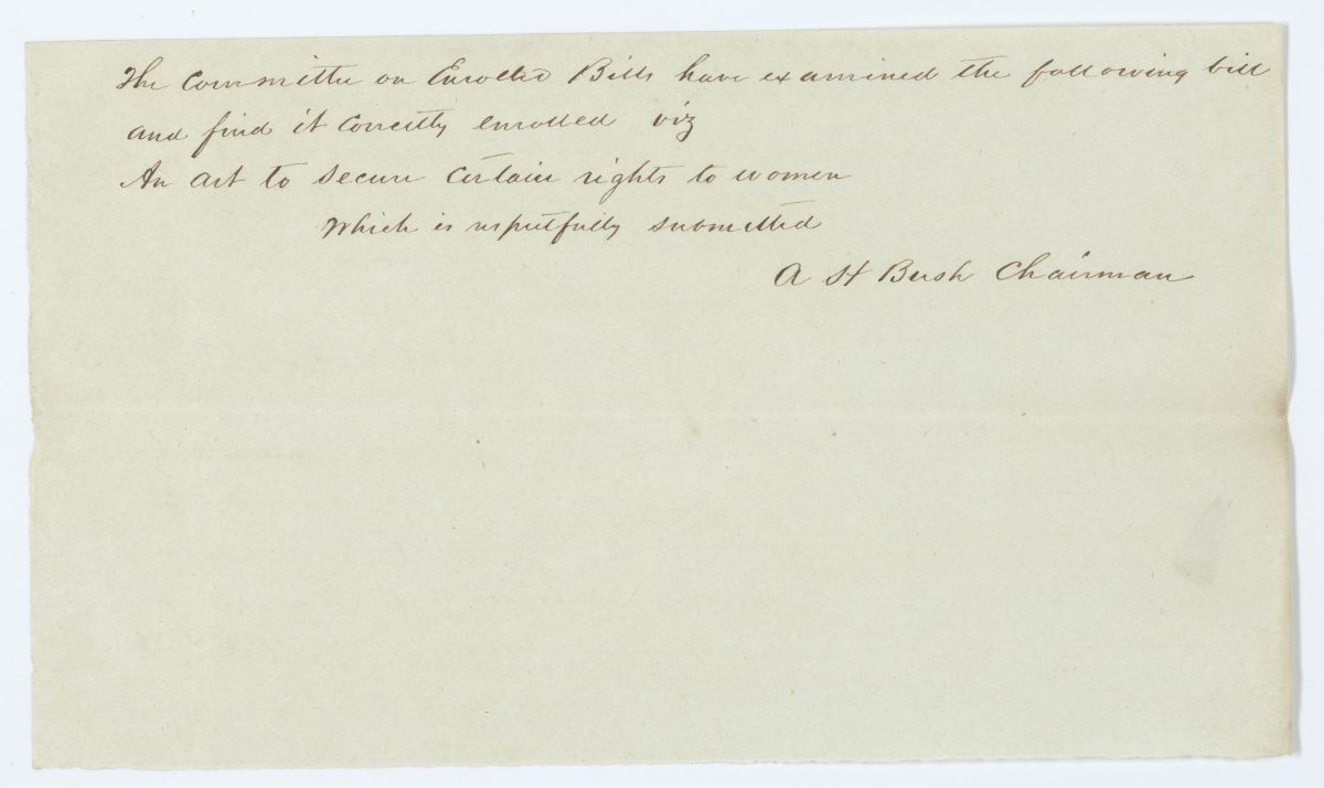 Report of the Committee on Enrolled Bills, circa 1845