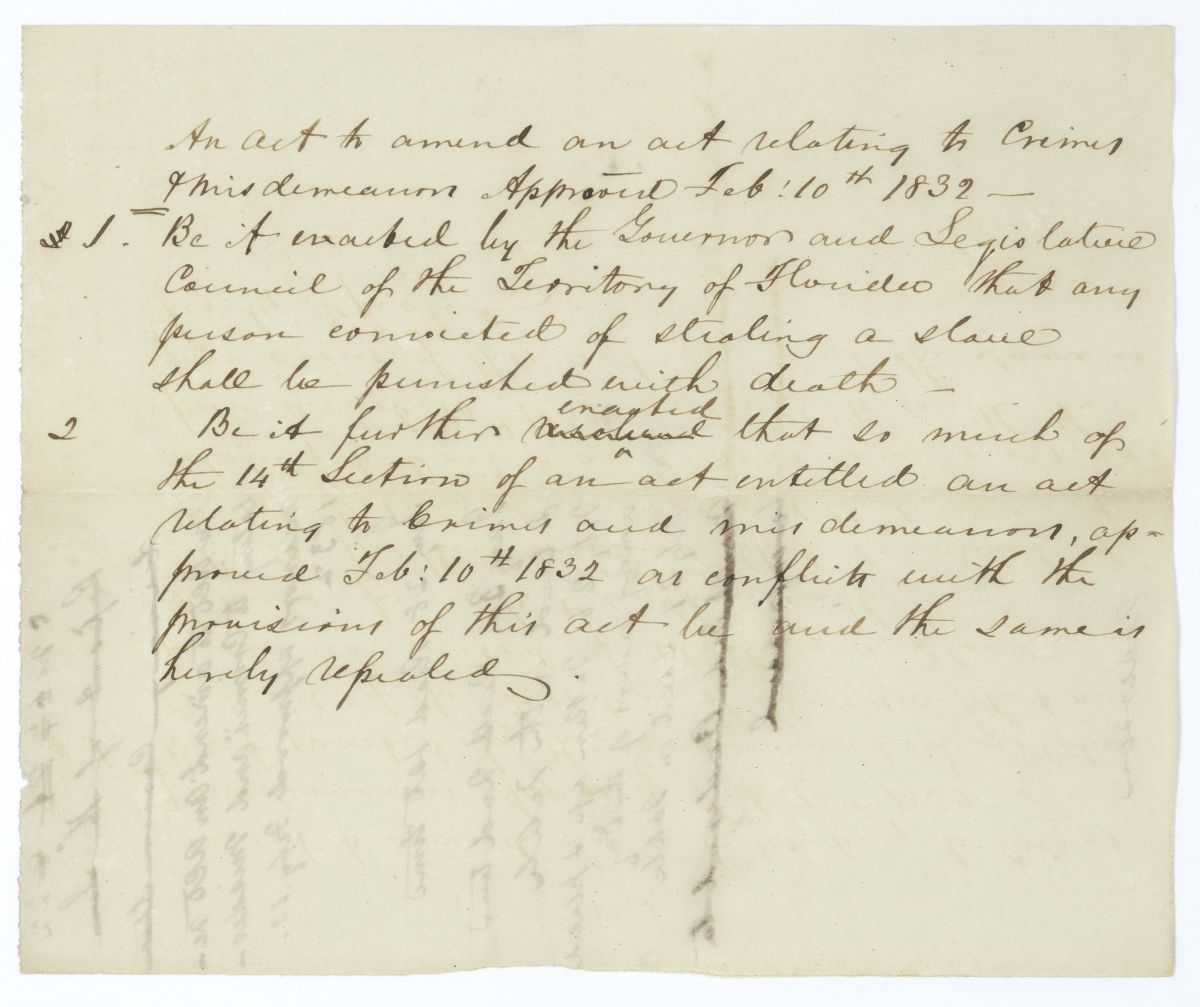 Draft of an Act to Amend an Act Relating to Crimes and Misdemeanors, 1845