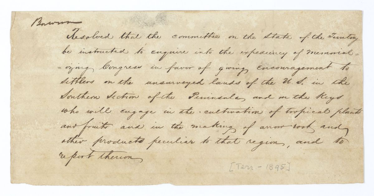 Resolution Instructing the Committee on the State of the Territory to Examine the Prospect of Memorializing Congress Regarding Settlers, 1845