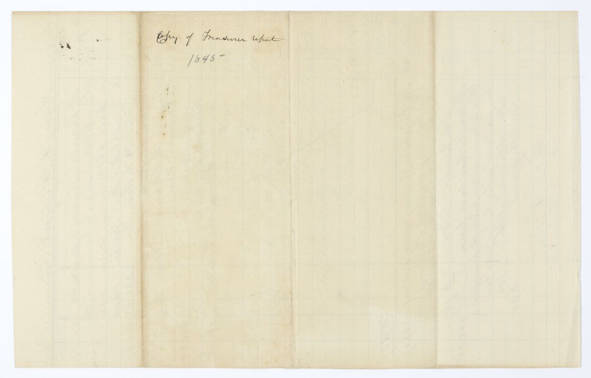 Copy of the Treasurer's Report, 1845