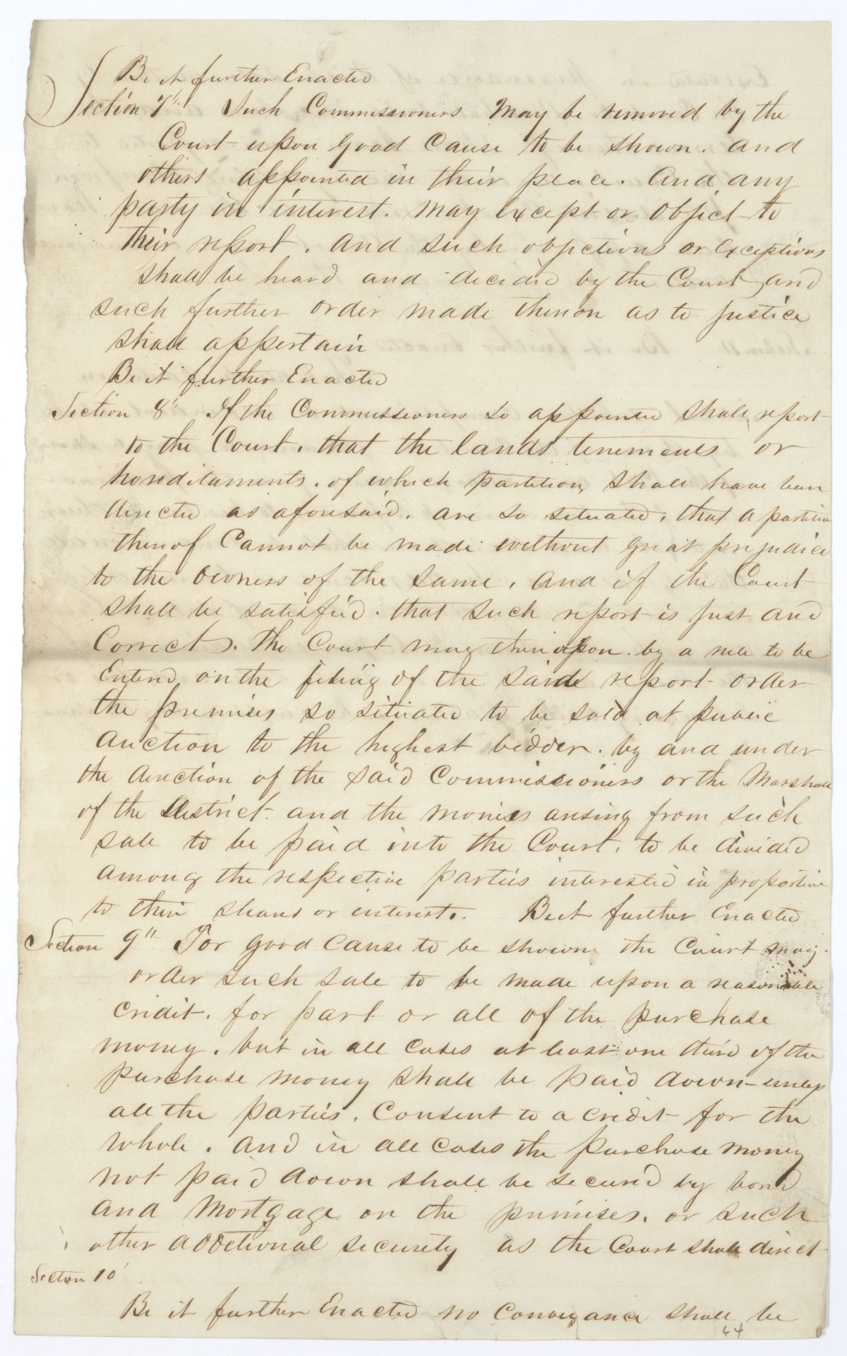 Amendment to an Act Concerning the Division of Estates, 1844