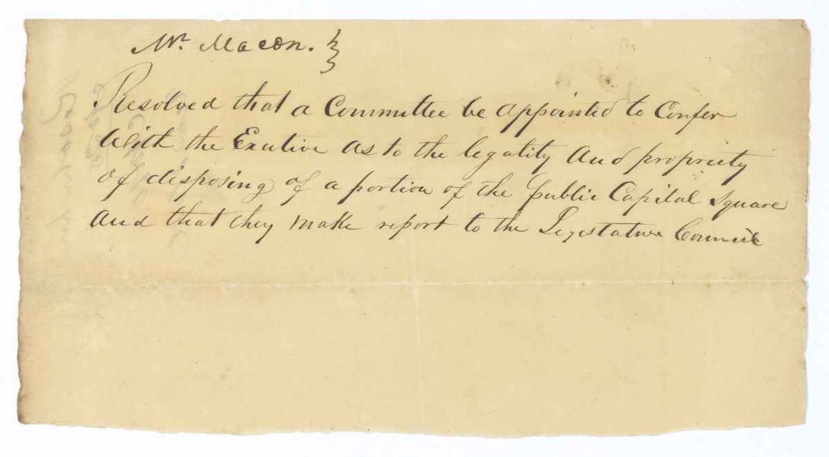 Resolution Calling for a Committee to Inquire into the Legality and Propriety of Disposing a Portion of the Public Capitol Square, 1836