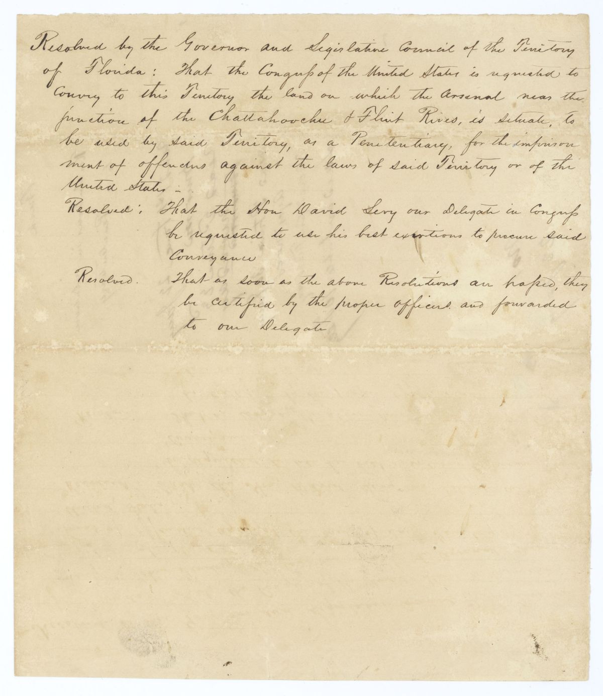 Resolution in Relation to a Penitentiary, circa 1845