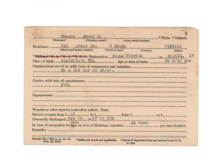 James S Chance
