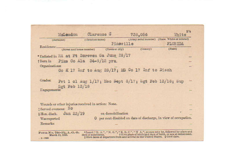 Clarence G McLendon