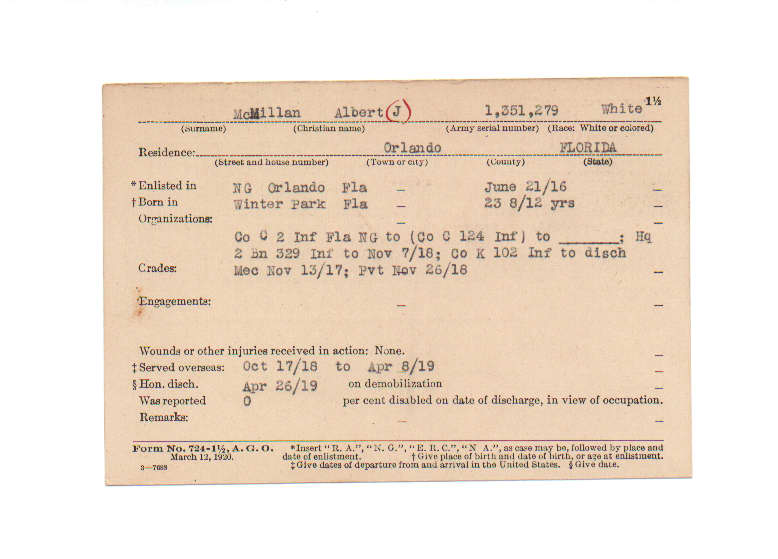 Albert J McMillan