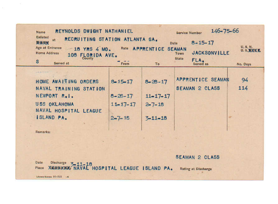 Dwight Nathaniel Reynolds