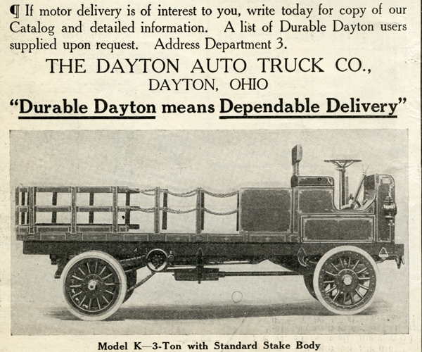 1912 Dayton Model K 3-ton truck Advertisement