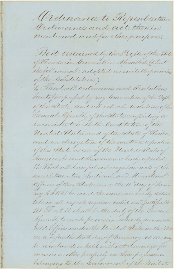 Constitution of the State of Florida, 1865