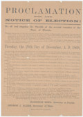 Proclamation by Governor Harrison Reed and Secretary of State George J. Alden Announcing an Upcoming Election for State Legislators, Members of Congress and Other Offices, October 28, 1868