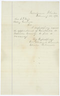 Letter from Charles Robinson to Acting Governor Samuel T. Day Asking to Be Appointed a Constable in Wakulla County, February 28, 1872