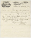 Letter from William D. Barnes to Acting Governor Samuel T. Day Asking for Notaries Public to Be Appointed for Jackson County, March 2, 1872