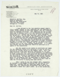 Letter from Rufus King to Donald D. Harries Regarding a Budget Request for the American Bar Association's Special Committee on Atomic Attack, May 14, 1962