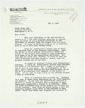 Correspondence Between Members of the American Bar Association's Special Committee on Atomic Attack Relating to Federal Nuclear Emergency Contingency Planning, 1962