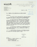 Letter from Rufus King of the American Bar Association's Special Committee on Atomic Attack to Committee Members Regarding Policy Recommendations, March 5, 1962
