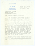 Correspondence Between Pearl Tuttle and Governor LeRoy Collins Regarding U.S. Relations with Cuba
