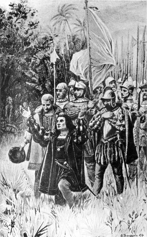 Drawing of Jean Ribault and his troops